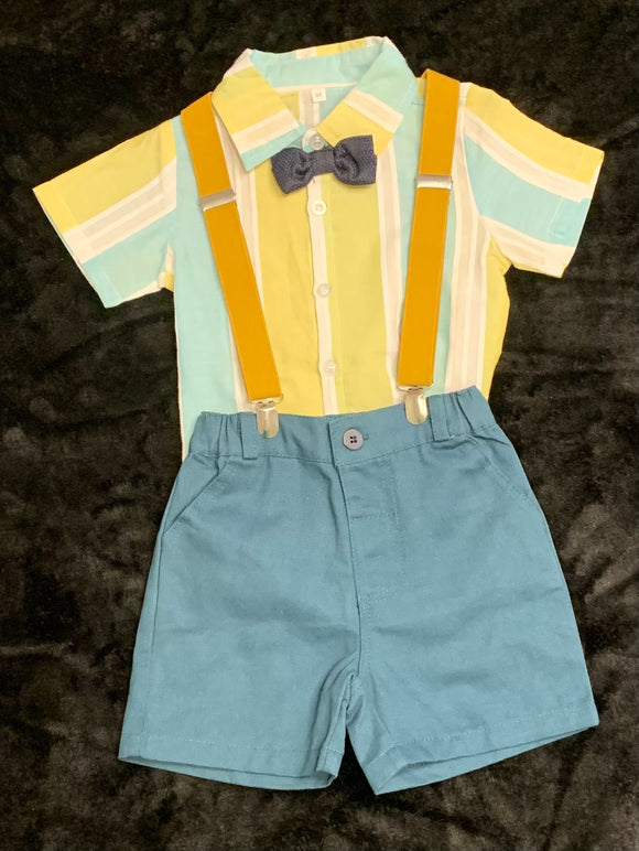 Blue and Yellow Striped Set