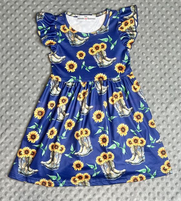 Boots and Sunflowers Dress