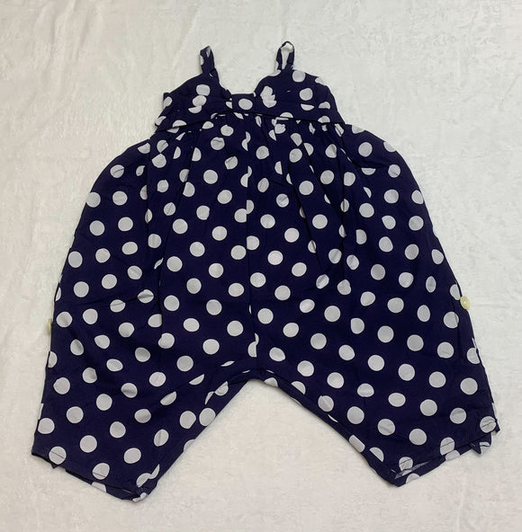 Navy & White Polka Dot Romper