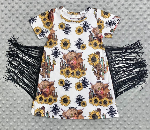 Sunflowers & Cows Dress